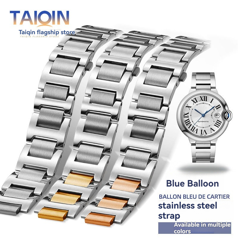 Cartier Watch Ballon Bleu - 専用の凸面インターフェースステンレススチールストラップカルティエブルーバルーンメタル時計バンド男性と女性のブレスレット 18 20 ミリメートル
