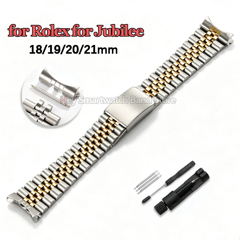 Rolex Watch Datejust - ロレックス デイトジャスト用カーブエンドウォッチバンド ジュビリーブレスレット ステンレススチール製 高級アクセサリー メタルベルト