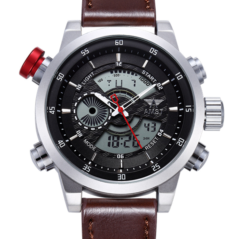 Citizen Watch Promaster - 新しい AMST 高級ブランドメンズクォーツ LED 腕時計メンズファッションカジュアルスポーツ時計本革軍事腕時計