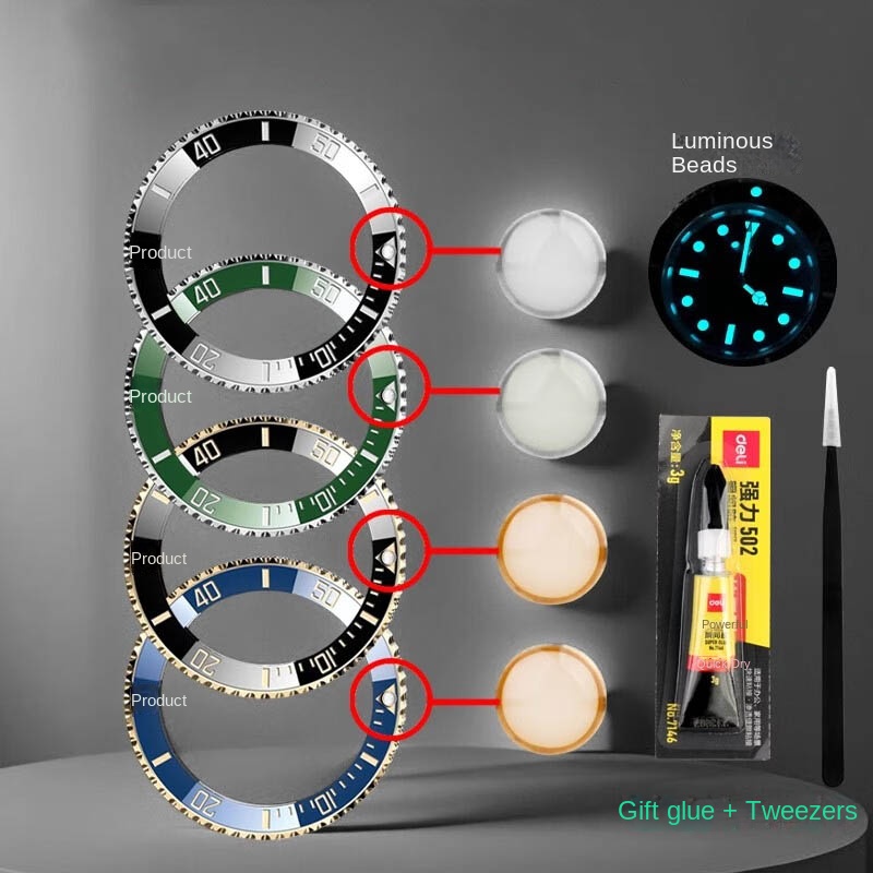 Rolex Watch Submariner - グリーン/ブルー夜光ビーズロレックスサブマリーナ夜光ベゼル時計部品 12 時位置ビーズ時計ベゼルビーズアクセサリー