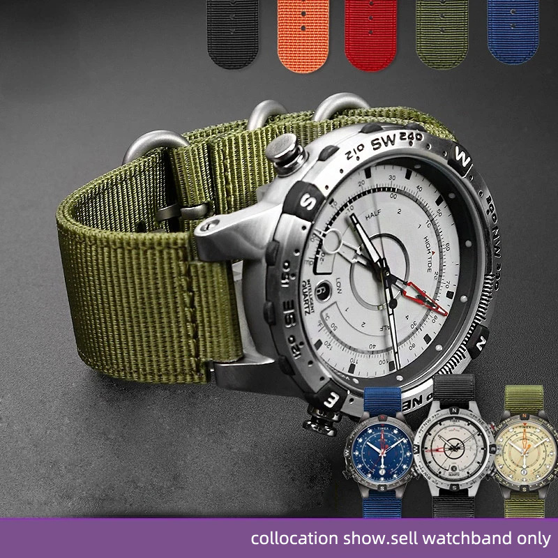 Citizen Watch Promaster - 男性用の通気性のあるナイロンとキャンバスの時計ストラップ,24x16mm,互換性のあるモデルt2n721,t2n720,twt76500,twt76300