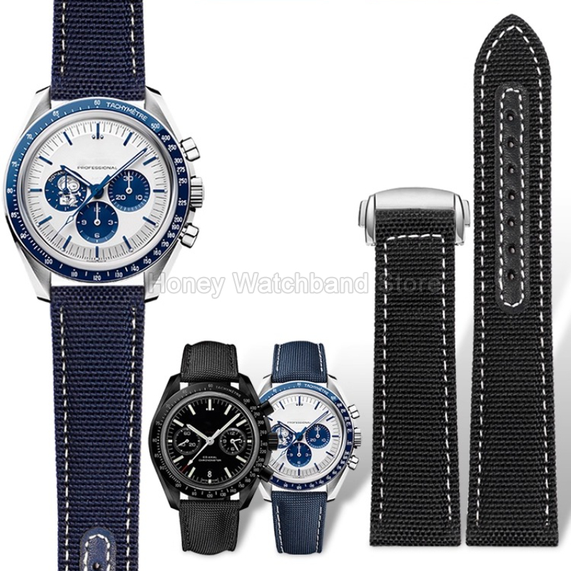 Omega Watch Speedmaster - 高強度破れにくいオメガシチズンスヌーピー 310 600 スウォッチナイロン時計ストラップフラットインターフェーススチールバックル防水屋外