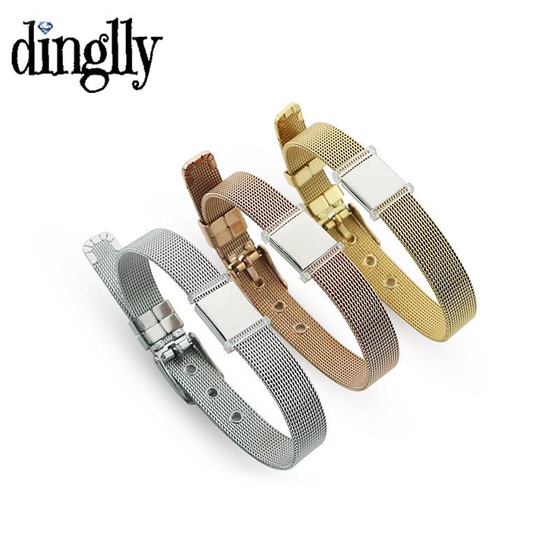 Dinglly-ステンレススチールメッシュブレスレット,10 - Mesh Strap Metal のレビューと価格