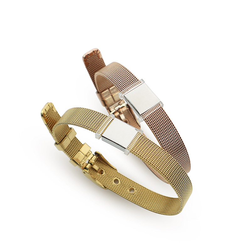 Dinglly-ステンレススチールメッシュブレスレット,10 - Mesh Strap Metal のレビューと価格